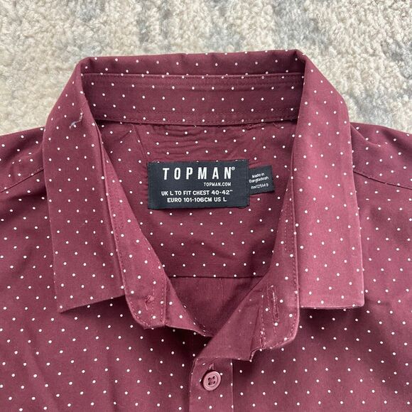 Men’s Topman Maroon Button Down Shirt - Picture 2 of 4